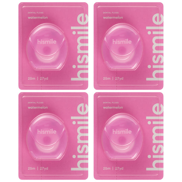 Hismile 4 Pack Watermelon Flavored Dental Floss, 27yd each—freshen your routine with this vibrant set from Hismile.